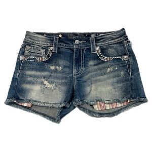 Miss Me Embellished Flap Pocket Denim Short